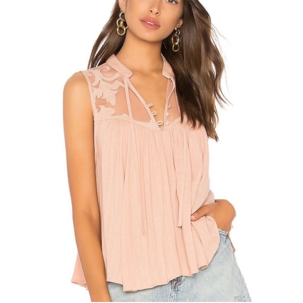 Women's Pink Sleeveless Top